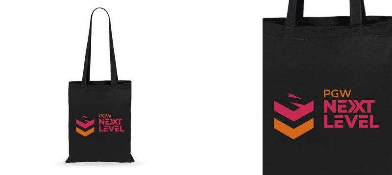 Black tot bag with Paris Games Week Next Level logo