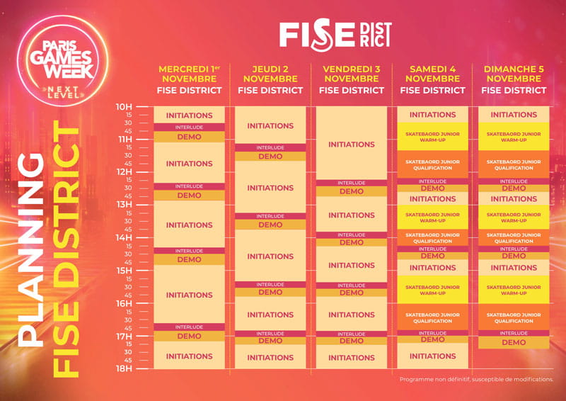 The FISE programme for Paris Games Week