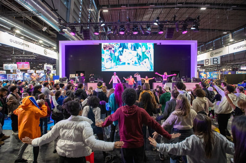 Group of children taking part in a youth activity at Paris Games Week 2023