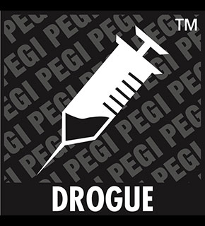 icone PEGI indiquant la précense de drogue