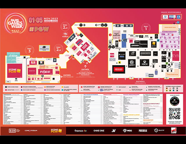 Le plan du salon Paris Games Week Édition 2023 